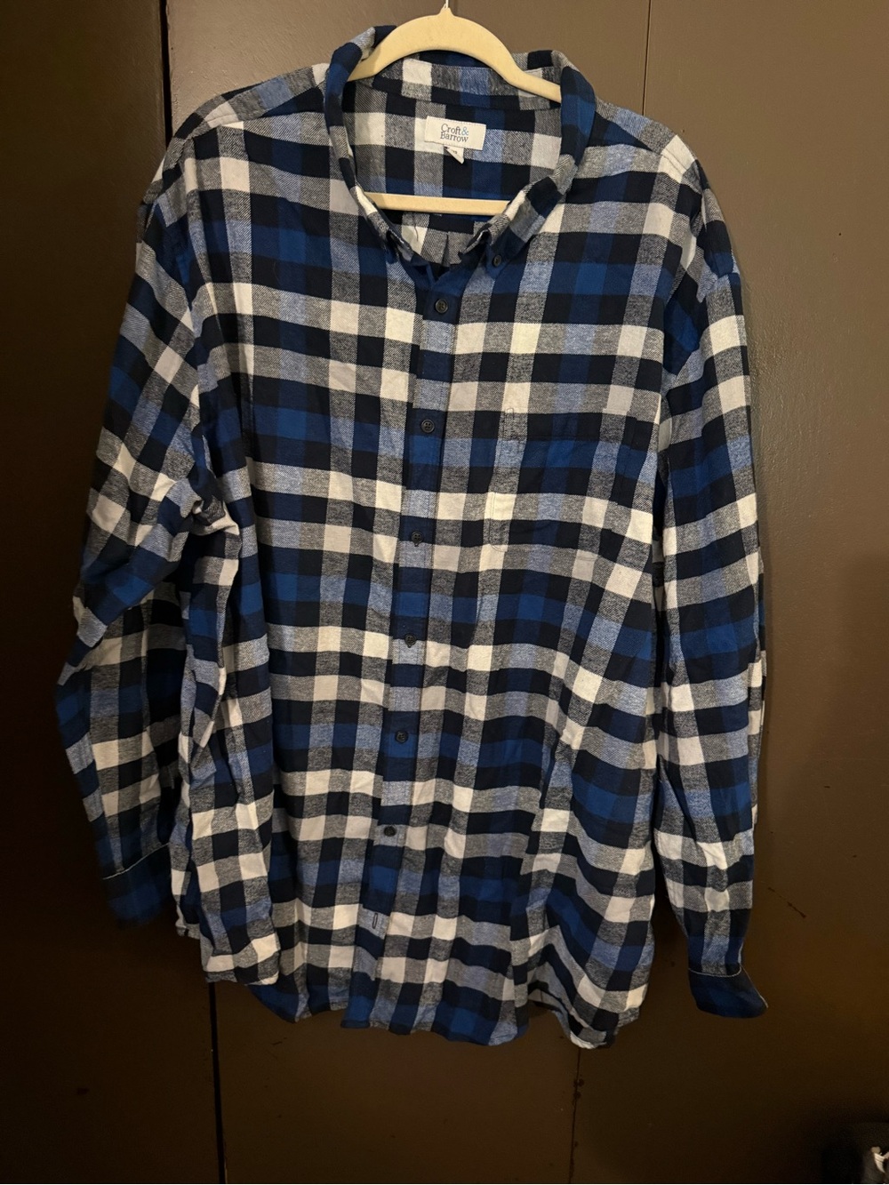 croft & barrow Blue and Black Plaid Button-Down Shirt